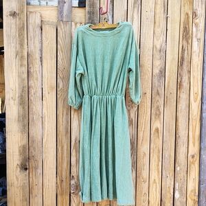 Sears Mint Green Midi Dress with Elastic Waist